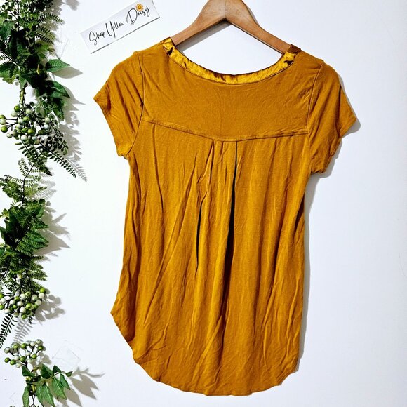 Joan Vass Merrigold Yellow Short Sleeve Tee With High-Low‎ Hem ~SS45.6 - Picture 7 of 7